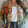 cardigan/pull boutonné à imprimé floral vintage pour femme - rpao 