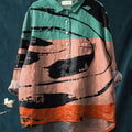 Women's Abstract Print Art Casual Cotton And Linen Shirt