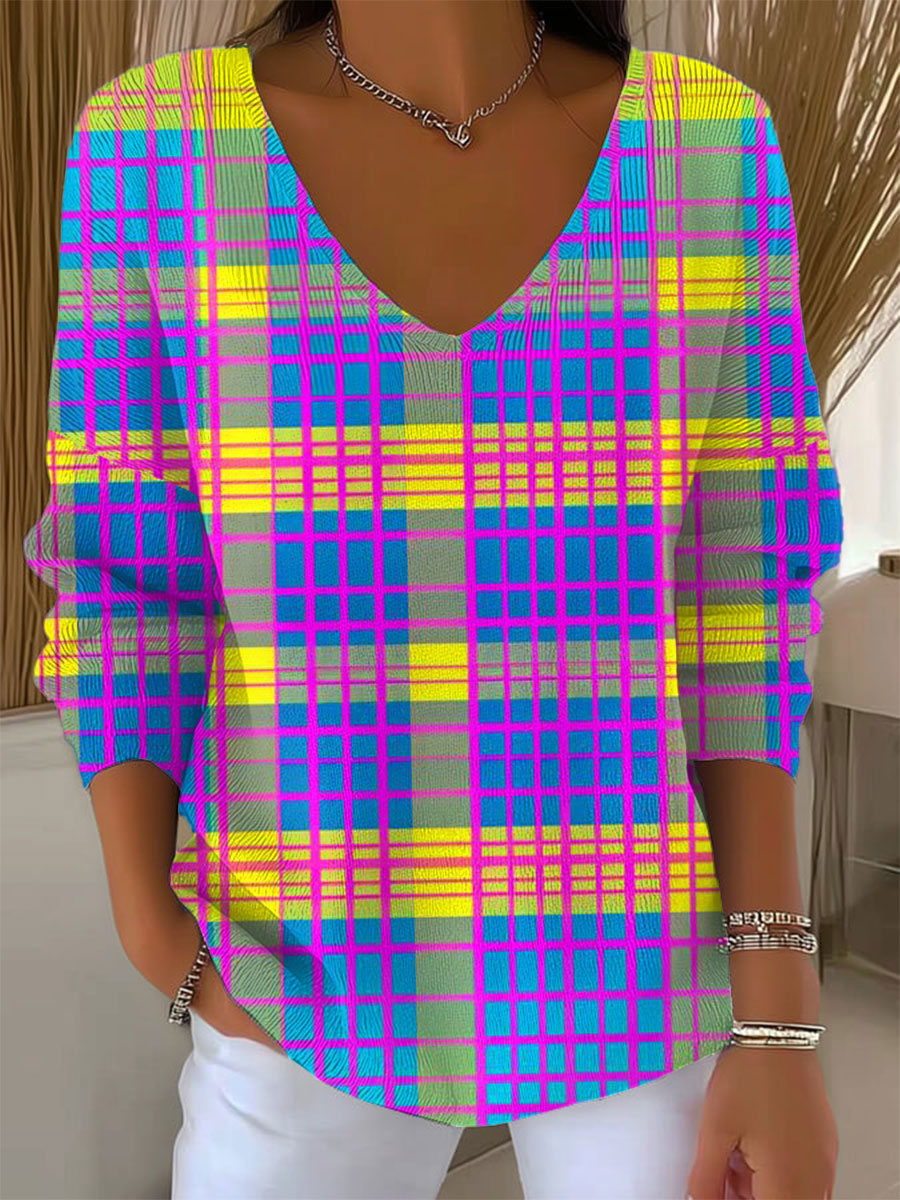 womens-vintage-abstract-geometry-art-print-casual-pullover-sweater-49pl