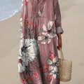 Women's Pink Flower Pattern  Art Print Dress