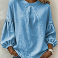 Women's Solid-color Casual Cotton-linen Shirt