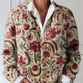 cardigan/pull boutonné à imprimé floral vintage pour femme 