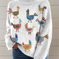 funny-chicken-art-print-knit-turtleneck-pullover-sweater-k9bv