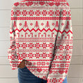 Christmas Striped Pattern Print Knit Turtleneck Pullover Sweater
