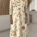 Women's Floral Pattern Art Print Casual Knitted Dress