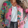cardigan/pull boutonné à imprimé floral vintage pour femme - jxk1 