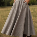 Women's Elegant High Waist Twill Umbrella Skirt