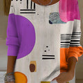 Women's Geometric Pattern Art Print Casual Pullover Sweater