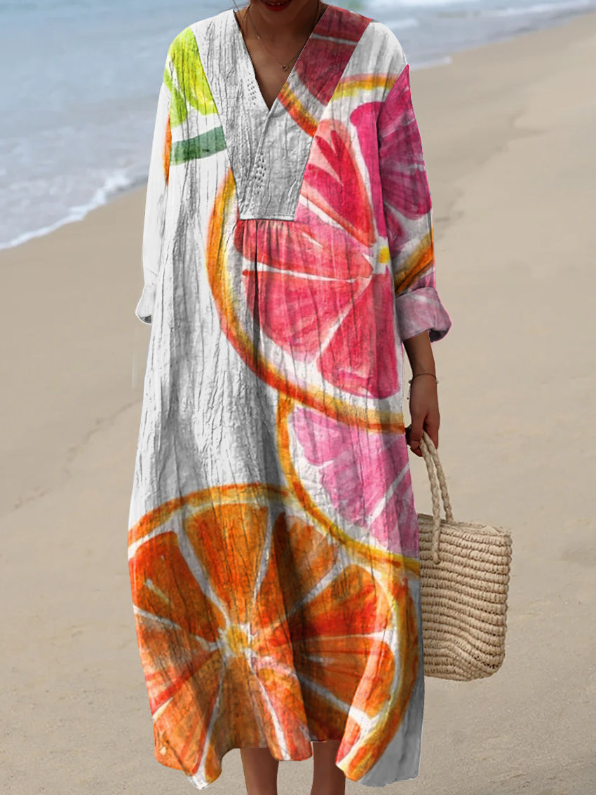 Women's Grapefruit Pattern  Art Print Dress