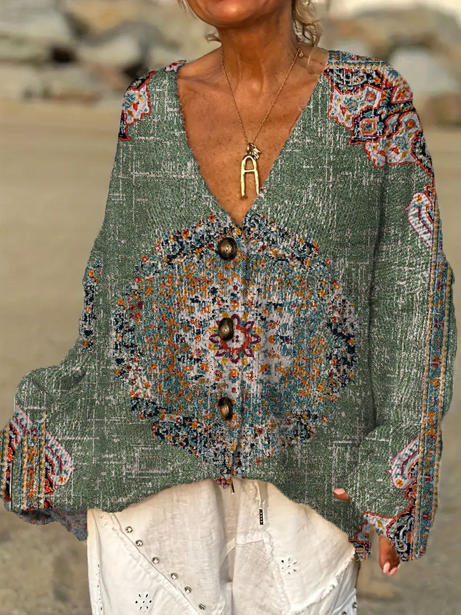 womens-vintage-flower-art-print-casual-pullover-sweater-ty39