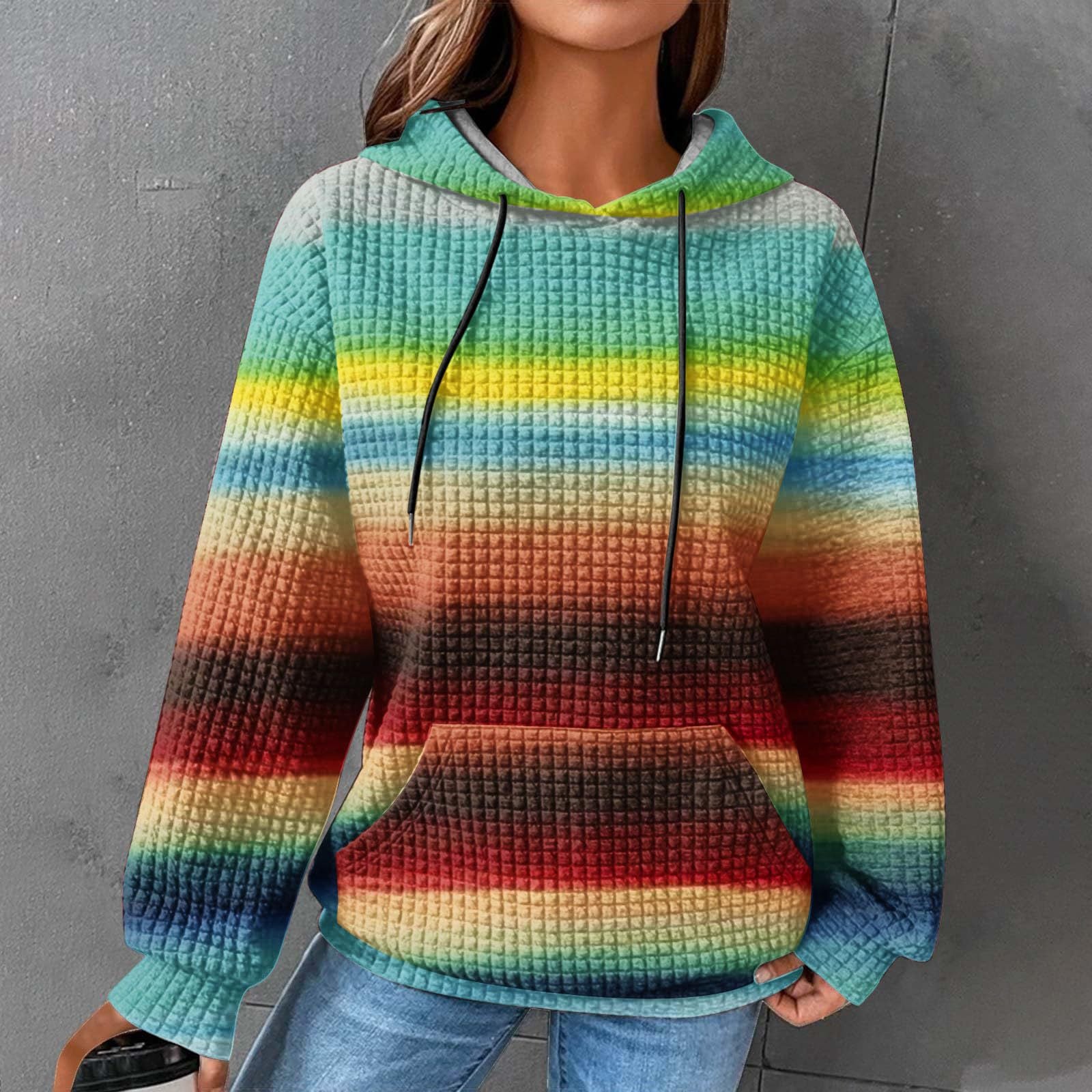 Autumn/Winter Women's Essential Creative Printed Long Sleeve Hooded Sweatshirt