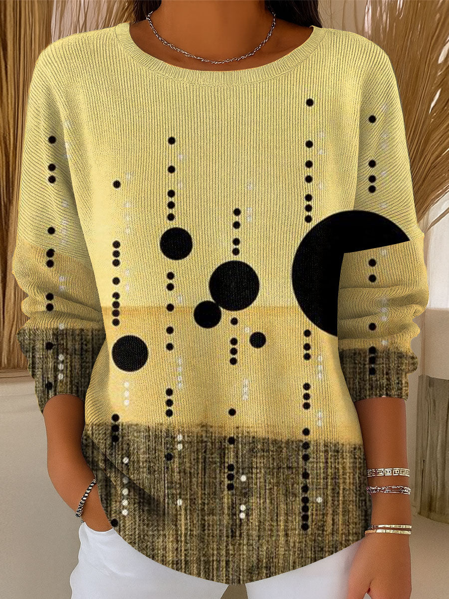 Women's Geometry Abstract Colors Abstract Art Casual Pullover Sweater