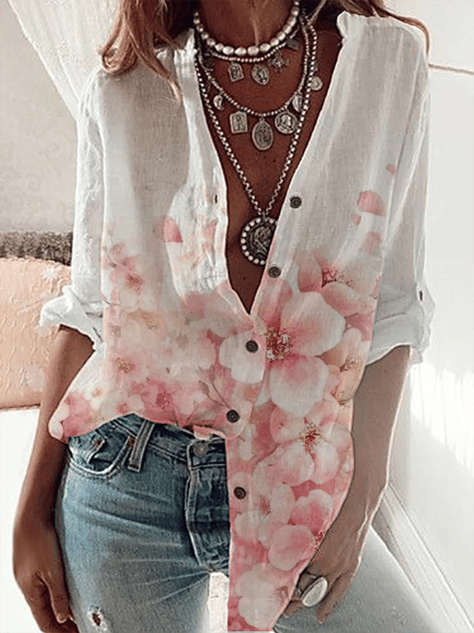 Women's Printed Loose Casual Blouse