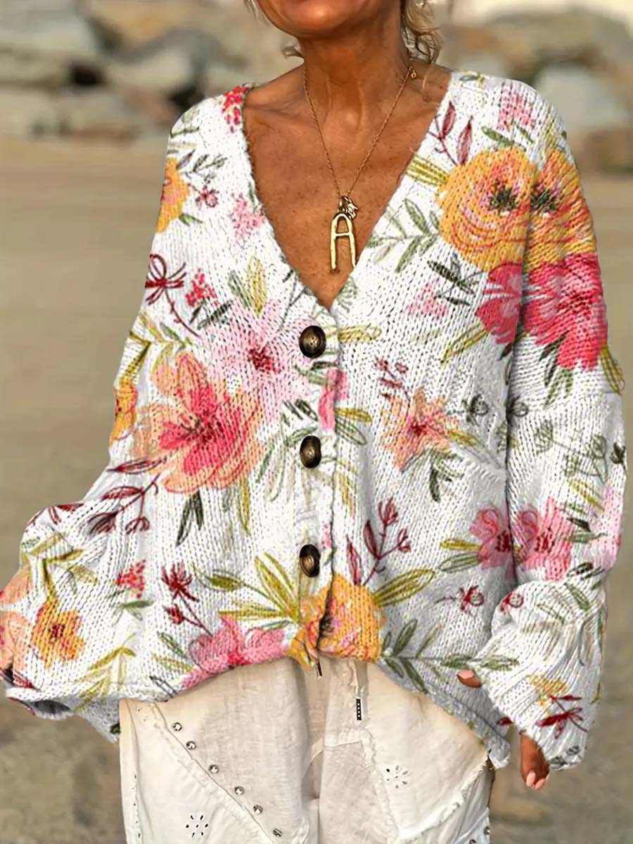 womens-retro-artistic-flowers-casual-pullover-sweater-zmdu