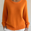 Women Cotton Plain Long Sleeve Comfy Casual Sweater