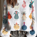 womens-funny-chicken-art-print-casual-pullover-sweater-juk7