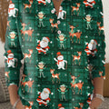 Merry Christmas! Christmas Pattern Painting Art Print Buttoned Cardigan Sweater