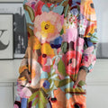 Women's Beautiful Colorful Abstract Floral Painting Art Print Casual Long Sleeve T-shirt