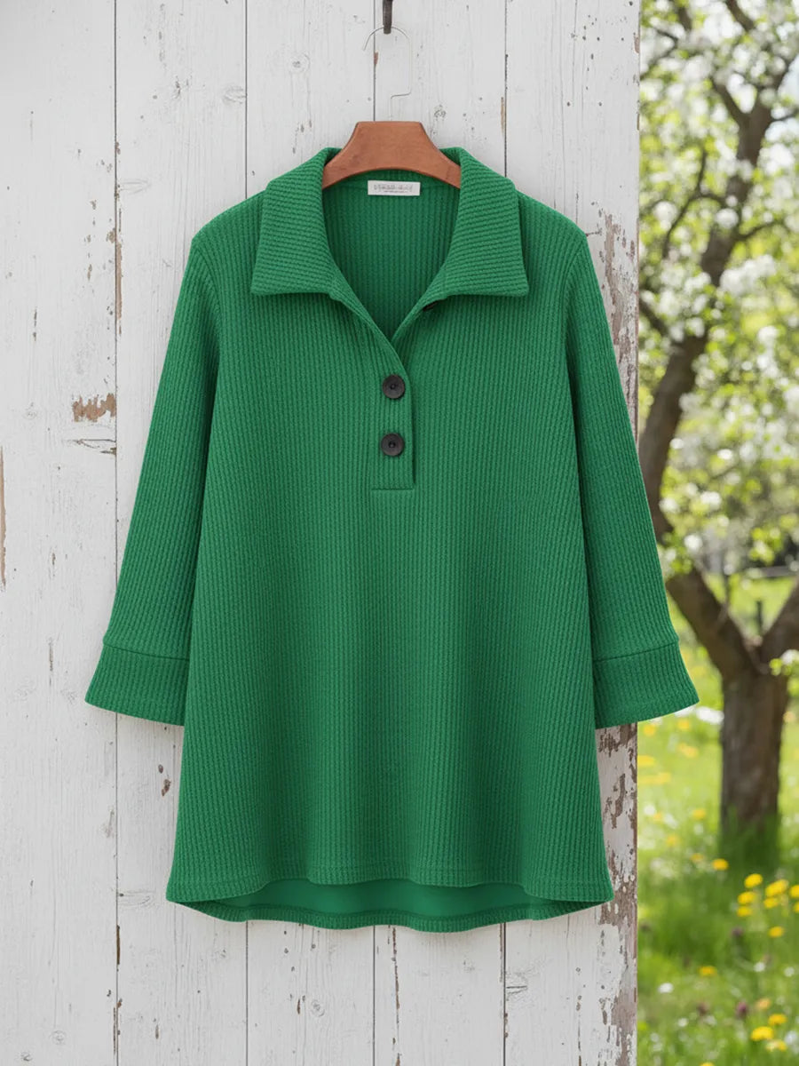 Women's Casual Stand-collar Button-up Pullover