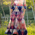 Women's Retro Geometric Colors Art Casual Print Dress
