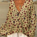 pull-over décontracté à imprimé floral vintage pour femme - jwcc