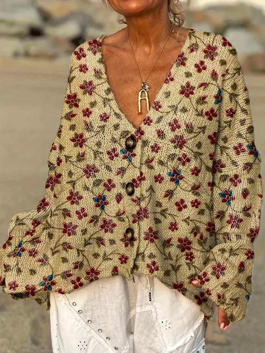 womens-vintage-floral-art-print-casual-pullover-sweater-jwcc