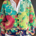 beautiful-colorful-ethnic-floral-painting-art-print-buttoned-v-neck-cardigan-sweater