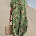 Robe fluide vintage pour femme, imprimée de jolis motifs floraux 