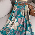 Women's Retro Flowers Pattern Casual Print Cotton Skirt