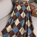 Women's Plaid Print High Waist Casual A-Line Skirt