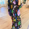 Women's Colorful Graffiti Art Print Dress