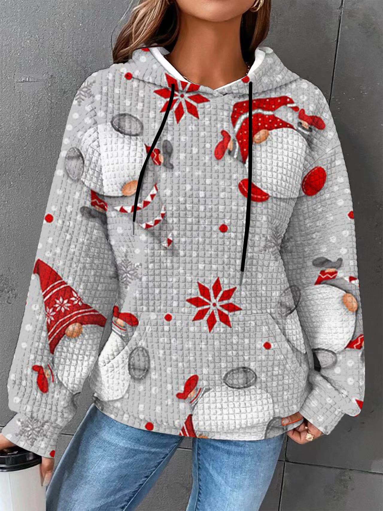 Autumn/Winter Women's Essential Creative Printed Long Sleeve Hooded Sweatshirt