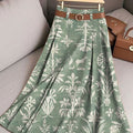 Women's Vintage Flower Art Print Cotton Skirt