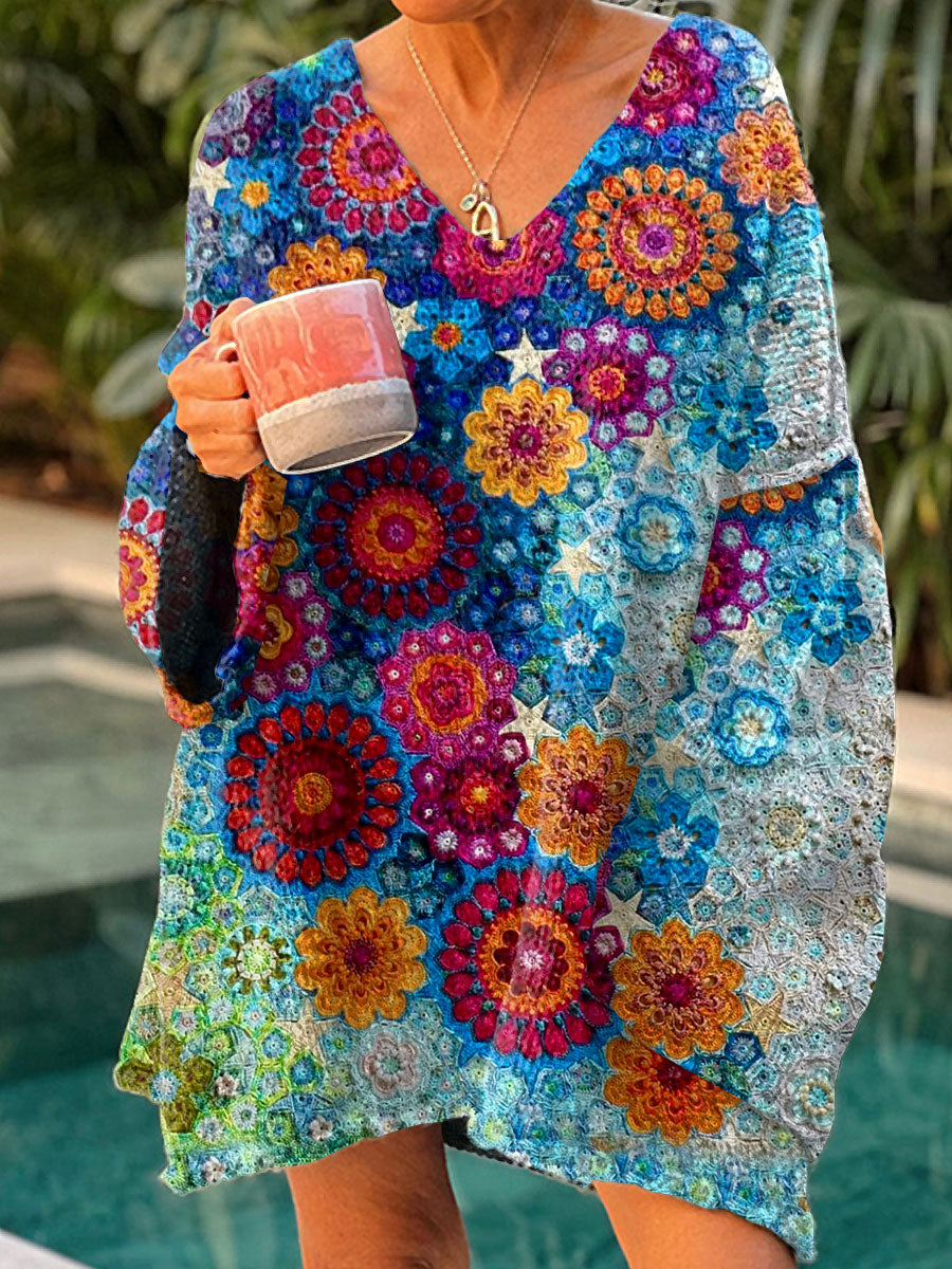 womens-vintage-floral-art-print-casual-pullover-sweater-o2rd