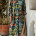 Robe en coton à imprimé floral vintage pour femme