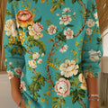 Pull décontracté à motif floral vintage pour femme