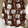 Women's Vintage Christmas Snowman Print Casual Sweater
