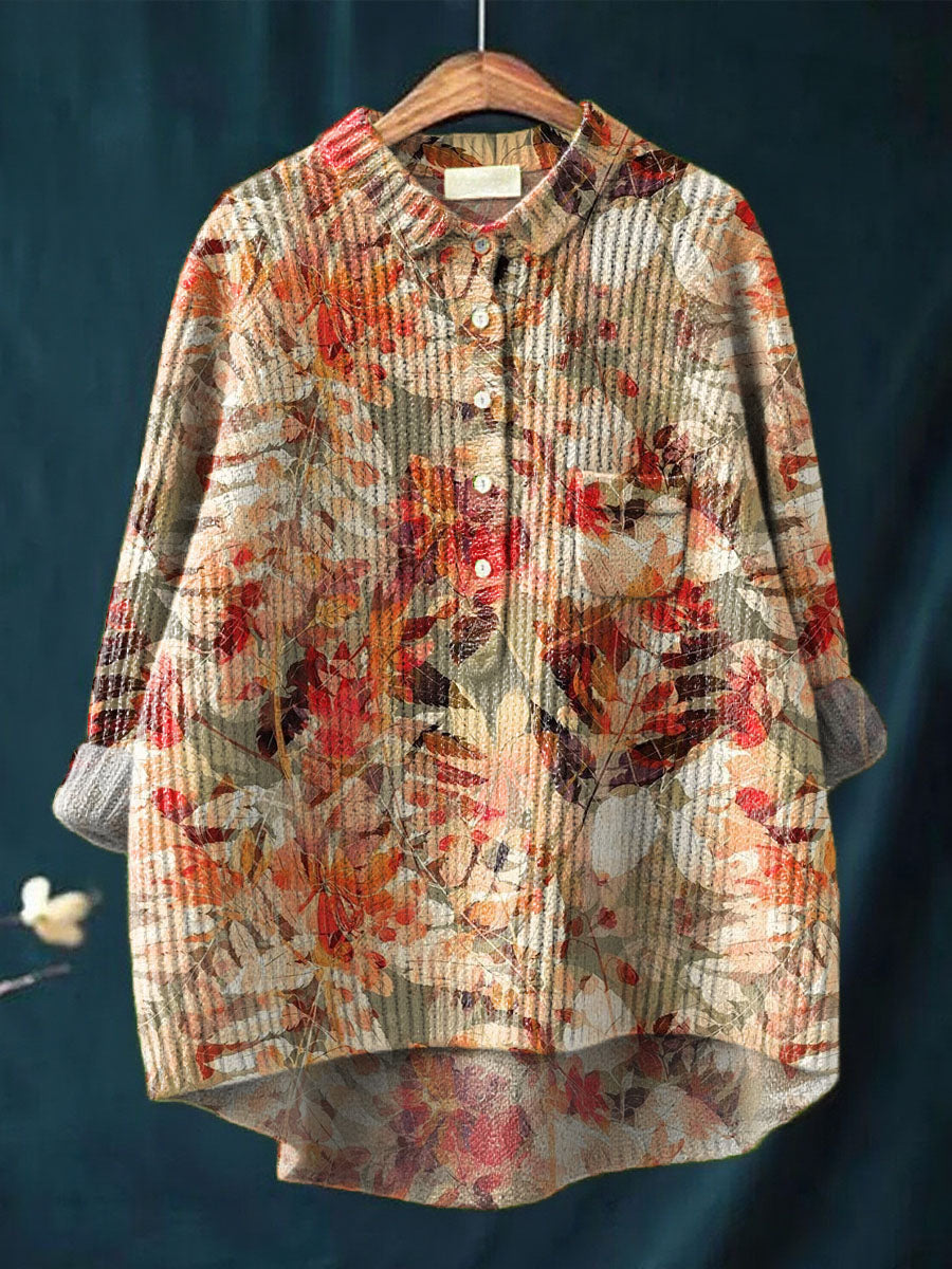 womens-vintage-leaf-pattern-art-print-casual-pullover-knit-sweater