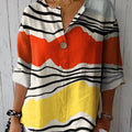 Women's Irregular Graphic Print Casual Cotton Linen Shirt