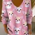 womens-lovely-dogs-art-print-casual-pullover-sweater