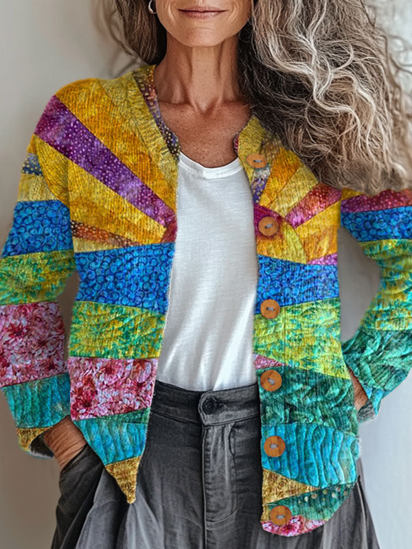 vintage-colorful-floral-art-print-buttoned-cardigan-sweater-qmxe