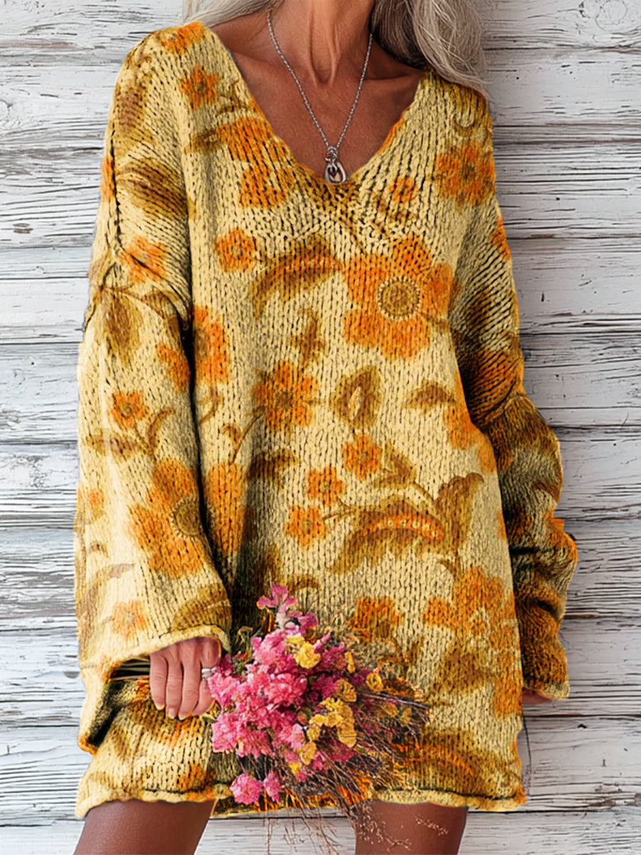 womens-vintage-ethnic-floral-painting-art-print-casual-pullover-sweater-wgls
