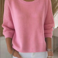 Women'S Solid Color Casual Knitted Top