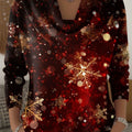 Women's Christmas Snowflakes Pattern Art Print Cowl Neck Sweater