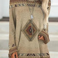 Geometric Print Crew Neck Long Sleeves Sweatshirt