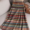 Women's Retro Pattern Casual Print Cotton Skirt
