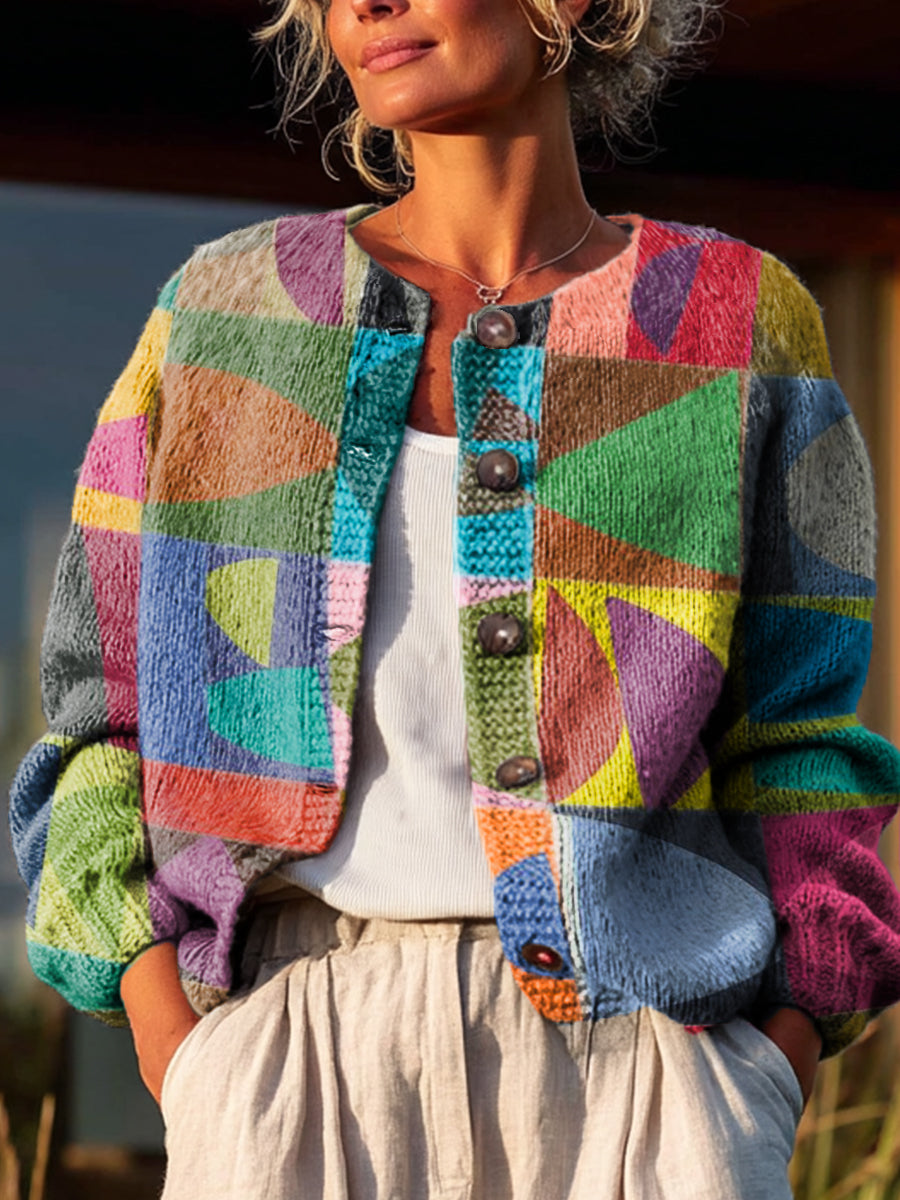 colorful-geometric-color-block-painting-art-print-buttoned-cardigan-sweater-o5w9