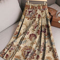 Women's Retro Flowers Pattern Casual Print Cotton Skirt