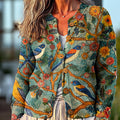 vintage-flower-and-bird-painting-art-print-buttoned-cardigan-sweater
