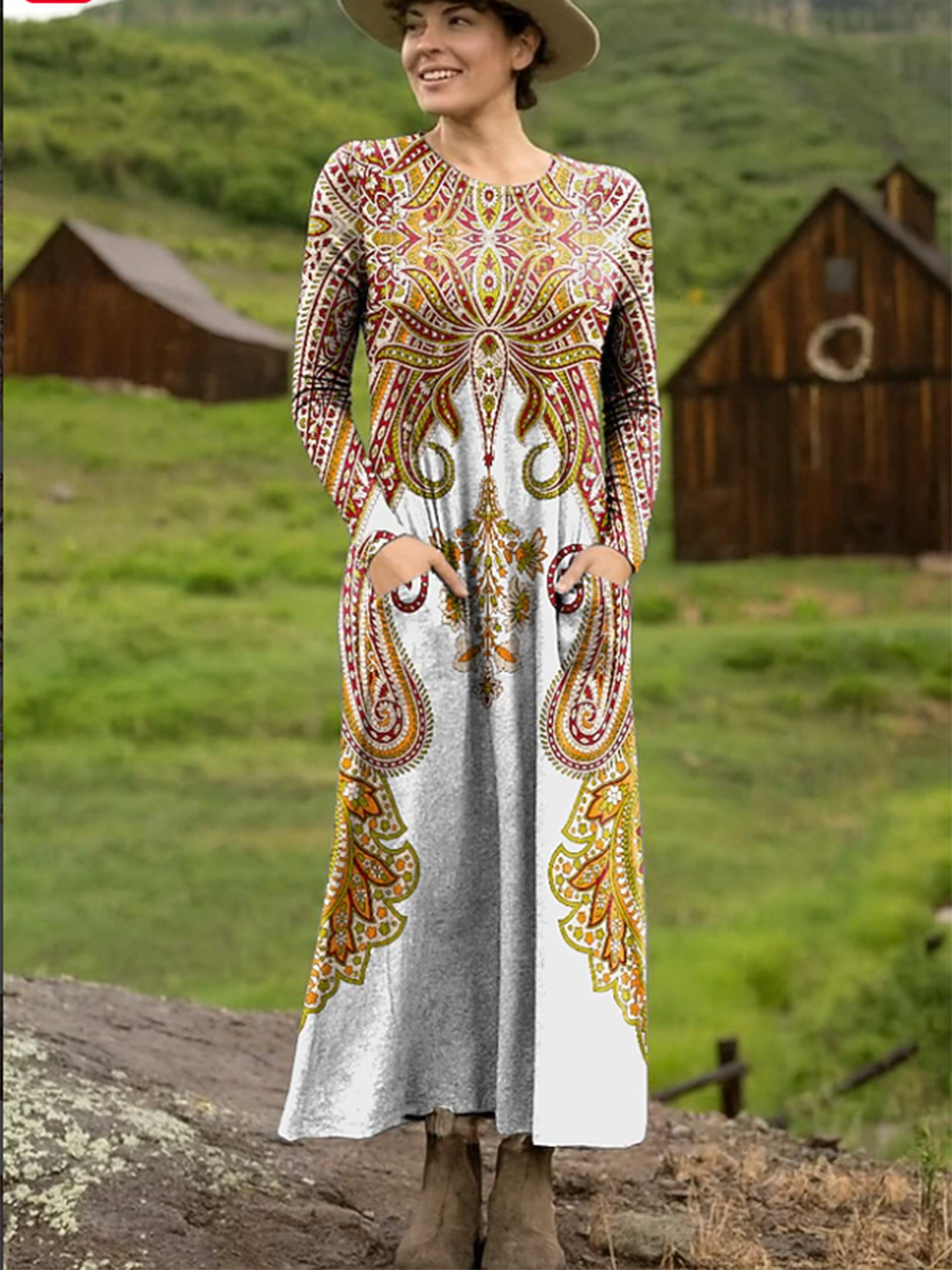 Women's Comfort Print Pocket Stretch Dress